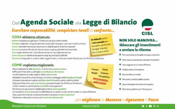  "Dall’Agenda sociale alla Legge di Bilancio".