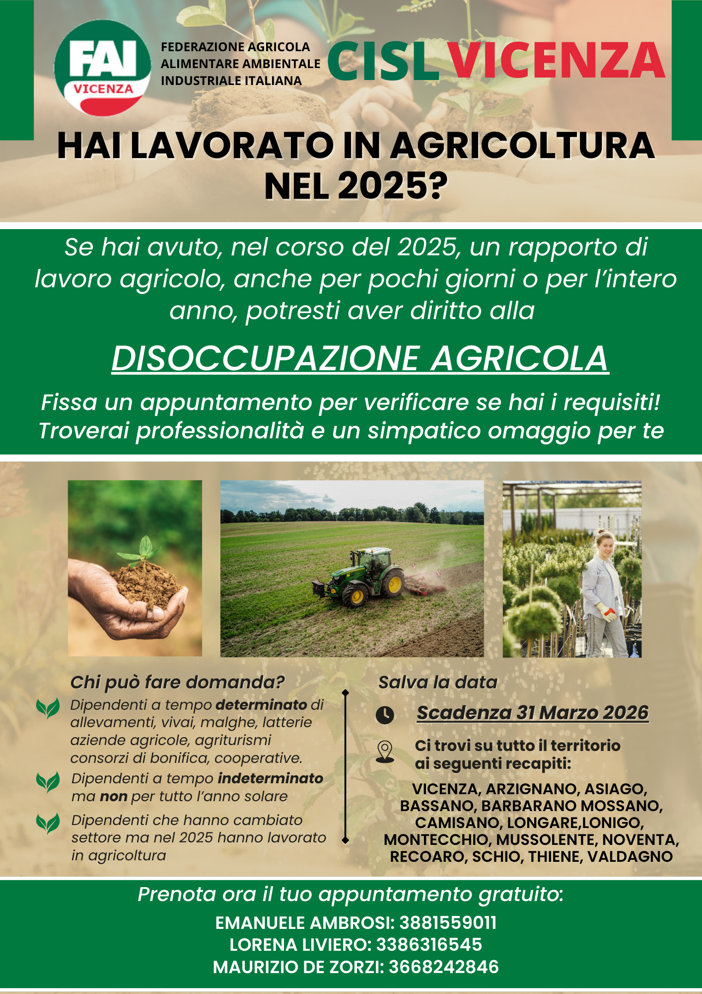 DISOCCUPAZIONE AGRICOLA 2024