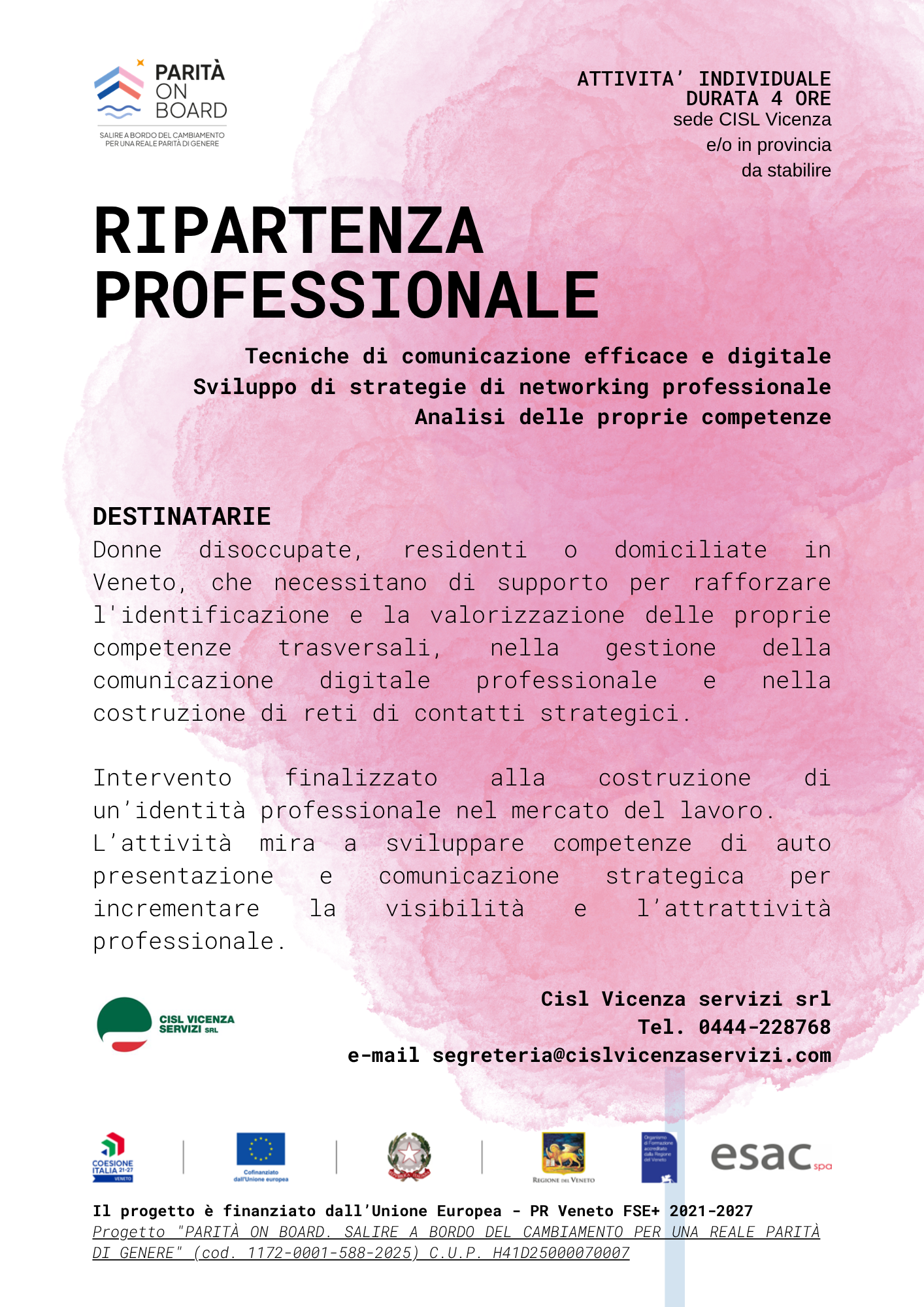 RIPARTENZA PROFESSIONALE. Comunicazione, networking e competenze!